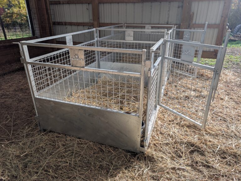 RamQuip galvanized lambing and kidding pen setup — farm example 2